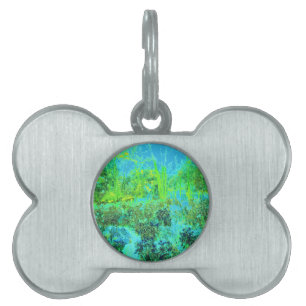 Médaillons Pour Animaux Domestiques Paysage verdoyant et bleu du jardin