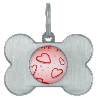 Médaillons Pour Animaux Domestiques Peace Love Office Party Merci Motif coloré