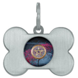 Médaillons Pour Animaux Domestiques Pentagram Pagan Wiccan Alter le tissu