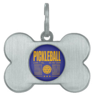 Médaillons Pour Animaux Domestiques Pickleball Spirit - Laissez Tout Sur La Cour