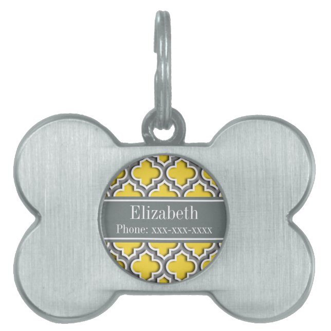 Médaillons Pour Animaux Domestiques Pineapple Dk Gray Moroccan #5DS Char (Devant)