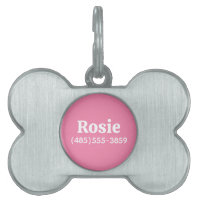 Plaque personnalisée rose avec nom et numéro de té