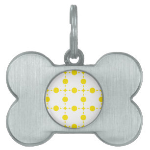 Médaillons Pour Animaux Domestiques Pois Jaunes, Motif Polka Dot, Points, Pots