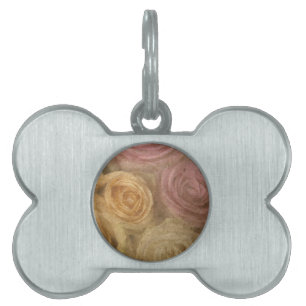 Médaillons Pour Animaux Domestiques Portés les roses roses jaunes vintages modèlent