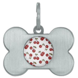 Médaillons Pour Animaux Domestiques RAB Rockabilly très cerise cerises sur blanc