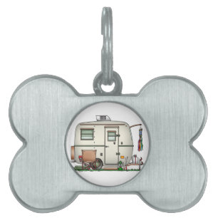 Médaillons Pour Animaux Domestiques Remorque en verre vintage mignonne de voyage de