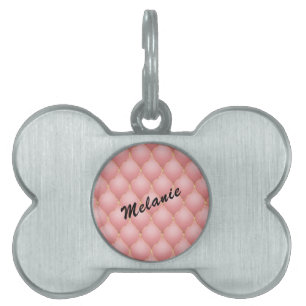 Médaillons Pour Animaux Domestiques Rose personnalisé Gold Nom personnalisé Numéro d'i