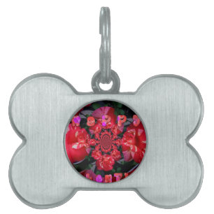 Médaillons Pour Animaux Domestiques Roses rouges Iridescente "Bonne Saint Valentin" Im