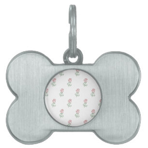 Médaillons Pour Animaux Domestiques Roses Rouges, Motif De Roses, Fleurs