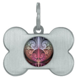 Médaillons Pour Animaux Domestiques Rythme cardiaque, art fractal de fantaisie surréal