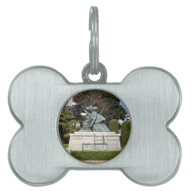 Médaillons Pour Animaux Domestiques Samurai Kamakura Gongoro Kagemasa Kabuki Statue (Devant)
