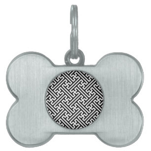 Médaillons Pour Animaux Domestiques Sayagata motif, japonais, noir et blanc