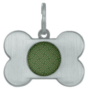 Médaillons Pour Animaux Domestiques Sayagata motif, japonais, vert et or