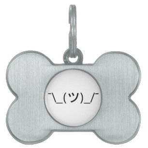 Médaillons Pour Animaux Domestiques Shrug Emoticon —\_(ツ)_/ Afficher le Kaomoji japona