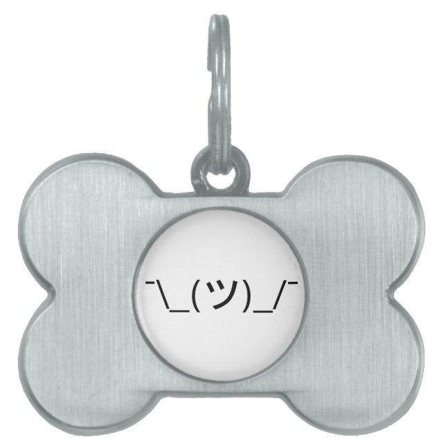 Médaillons Pour Animaux Domestiques Shrug Emoticon —\_(ツ)_/ Afficher le Kaomoji japona (Devant)