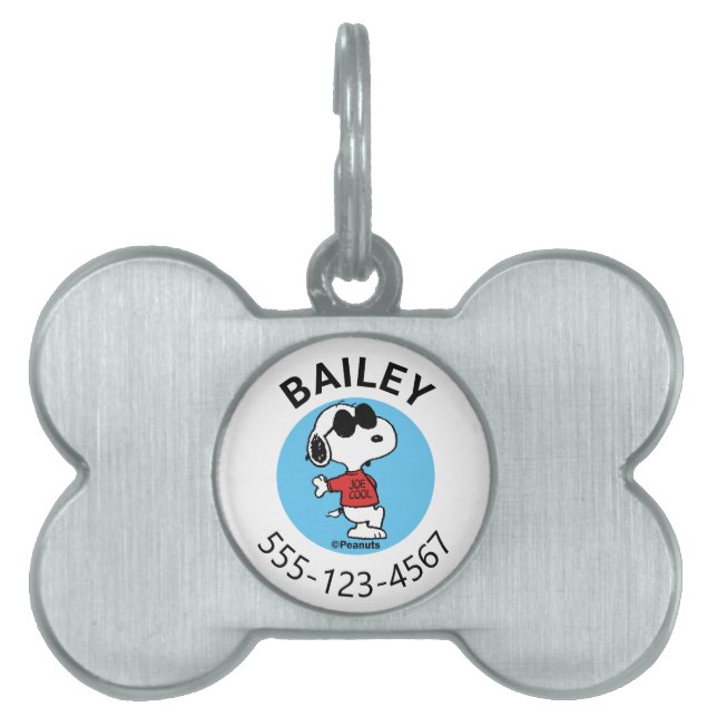 Médaillons Pour Animaux Domestiques Snoopy "Joe Cool" debout (Devant)