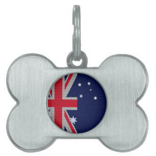 Médaillons Pour Animaux Domestiques Style fibre de carbone pour Drapeau australien