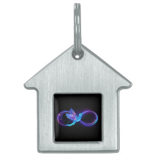 Médaillons Pour Animaux Domestiques Symbole de Neon Infinity par Glowing Hummingbird