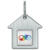 Symbole d'infini avec plume arc-en-ciel