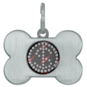 Médaillons Pour Animaux Domestiques symbole dollar simple de fausse pierre de barre
