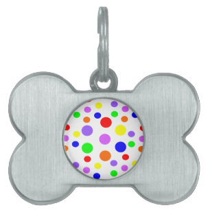Médaillons Pour Animaux Domestiques Tag d'animal de compagnie de points arc-en-ciel