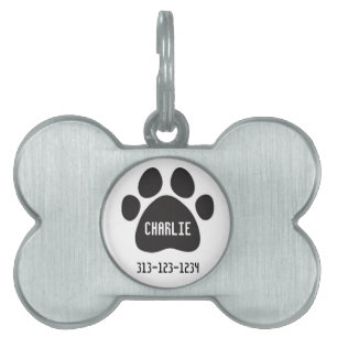 Médaillons Pour Animaux Domestiques Tag/Empreinte de patte personnalisé