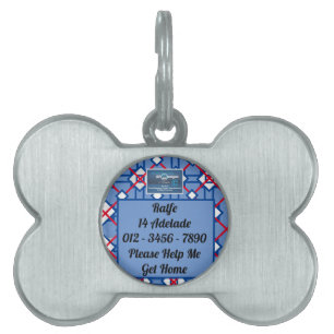 Médaillons Pour Animaux Domestiques Tag - Frame osseuse (Croix Rouge)RFPMDesigns ©️ 20