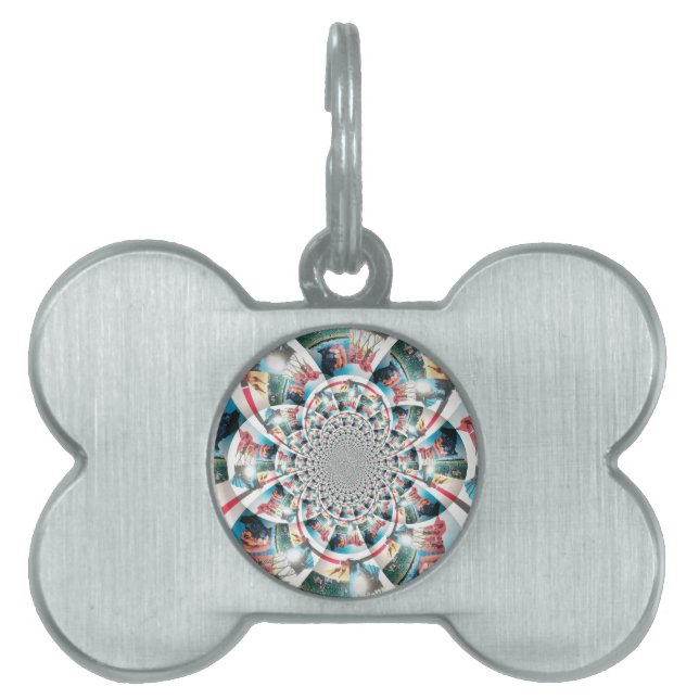 Médaillons Pour Animaux Domestiques Tapisserie kényane Kaleidoscope (Devant)