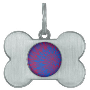 Médaillons Pour Animaux Domestiques Teinture de crampon bleu clair et rouge