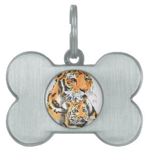 Médaillons Pour Animaux Domestiques Tigress and Cub