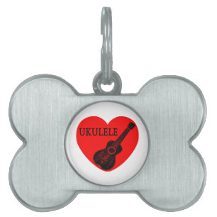 Médaillons Pour Animaux Domestiques Ukulele Love
