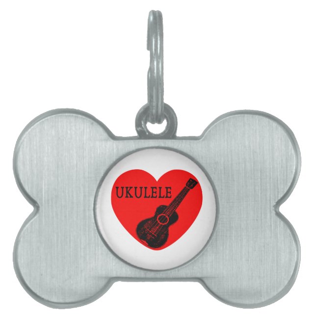 Médaillons Pour Animaux Domestiques Ukulele Love (Devant)