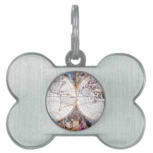 Médaillons Pour Animaux Domestiques Une Nouvelle Carte Du Terraqueux Globe Pet Tag