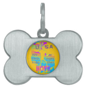 Médaillons Pour Animaux Domestiques USA Hope : Conception texturée colorée
