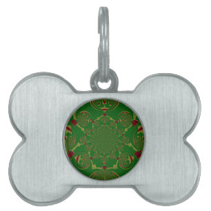Médaillons Pour Animaux Domestiques Vert vintage