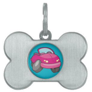 Médaillons Pour Animaux Domestiques Voiture Carton Rose