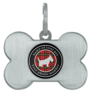 Médaillons Pour Animaux Domestiques Wallace Tartan Scottie Dog Personnalisé