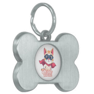 Médaillons Pour Animaux Domestiques Whisker Warriors - Pastel Hero Cat