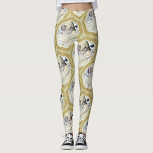 Medallien in blau und grün leggings