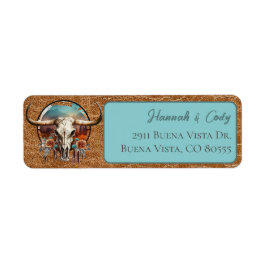 Medallion-Adressetikett für Longhorn-Western