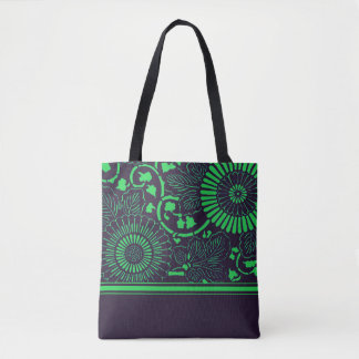 Medallion der Marine und der Limonen Blume (v1) To Tasche