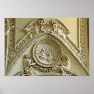 Medallion, die die Taufe des Konstantin darstellt Poster