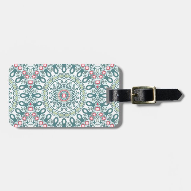 Medallion für aquamarinen und grünen globalen Stil Gepäckanhänger (Vorderseite horizontal)