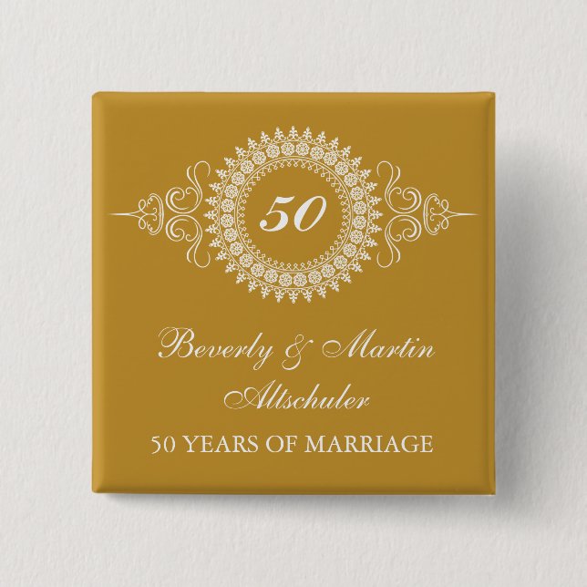 Medallion Golden Anniversary Feiertage Button (Vorderseite)
