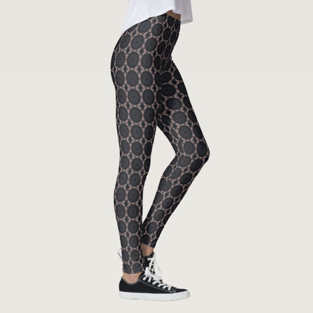 Medallion Grau Pink Design Leggings (Rechts)
