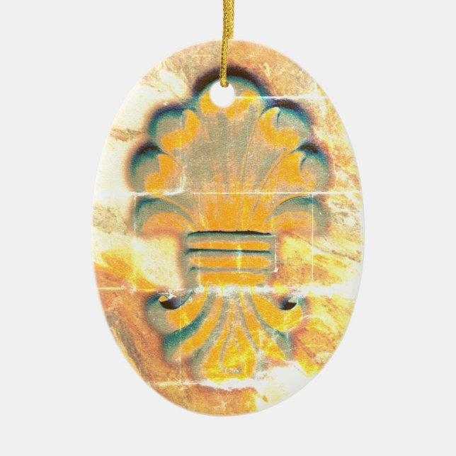 Medallion im Vintagen italienischen Stil Keramik Ornament (Vorne)