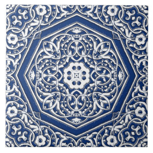 Medallion in persischem Fliesenmuster - Blau und W Fliese