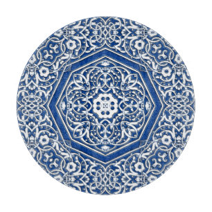 Medallion in persischem Fliesenmuster - Blau und W Schneidebrett