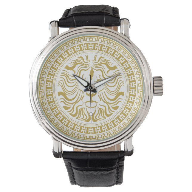 Medallion Lion Gold White Armbanduhr (Vorderseite)