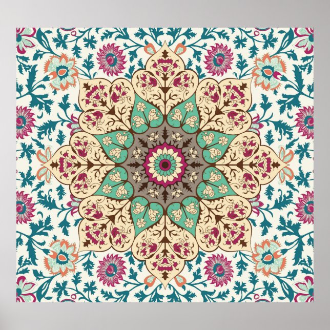 Medallion Melange: Multicolor Türkischer Stil Poster (Vorne)